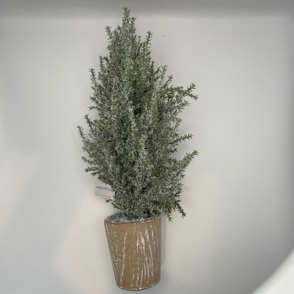 Melrose International Frosted Cedar Pine Artificial Potted Tree 17 Inch Green